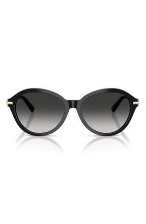 Tiffany & Co. 56mm Gradient Round Sunglasses in Black /Gray Gradient at Nordstrom
