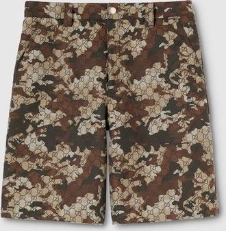 Gucci GG Marbled Cotton Denim Jacquard Pants, Size 44, Green, Ready-to-wear