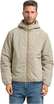 K-Way Groene Gewatteerde Hoodie Jas - Heren - Winterjassen - Groen - S - Nylon - Jassen