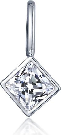Lafonn Princess Simulated Diamond Bezel Charm in Silver at Nordstrom