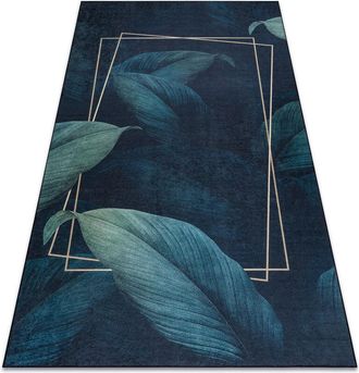 RugsX Tappeto lavabile andre 1170 Foglie, geometrico antiscivolo - blu blue 160x220 cm