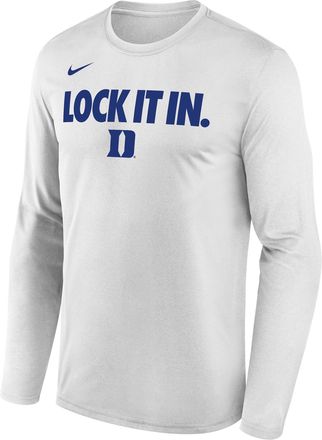 Nike Duke 2026 On-Court Bench Nike Mens Dri-FIT College Long-Sleeve T-Shirt in White | M22284P870DUKE-WHT