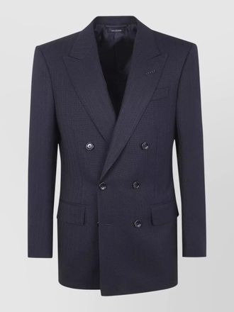 Tom Ford wool satin stripe double breasted jacket