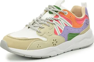 Nicole Miller Mix Media Sneaker in White Beige Multi at Nordstrom Rack, Size 6.5