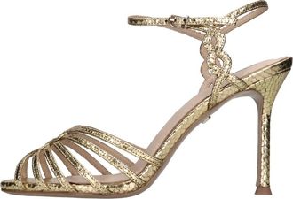Lola Cruz Sandalen - Dames - Sandalen met hakken - Geel - 40 EU - Leer - Schoenen