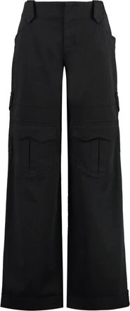 Tom Ford Wide Trousers, female, Black, W26, Gabardine Cargo Trousers