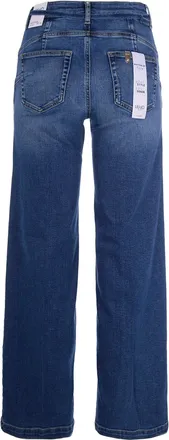 Liu Jo Womens Flare Jeans Denim Blue Bubble Wash Cotton