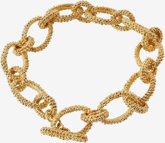 Paola Sighinolfi Texturierte goldene Halskette Sasha