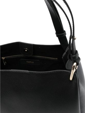 Furla Pebbled Leather Tote Bag - Black