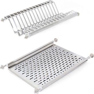 Emuca Escurreplatos Para M&oacute;dulos Altos, M&oacute;dulo 450mm, Acero Inoxidable - Acero Inoxidable - Emuca