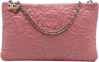Chanel Pre-owned Shoulder Bags, female, Pink, Size: ONE SIZE Pre-owned Vintage Leather Shoulder Bag