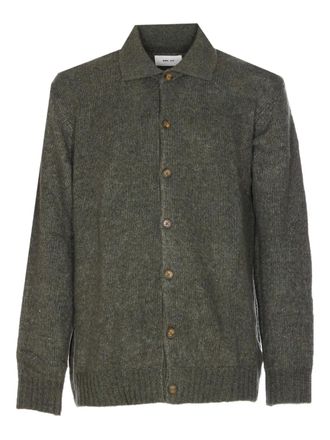 Nn.07 button-front V-neck cardigan - men - Merino/Polyamide - L - Green