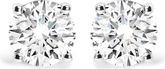 House of Brilliance 14K White Gold 2 3/4 Cttw Round Brilliant-Cut Lab Grown Diamond Classic 4-Prong Stud Earrings