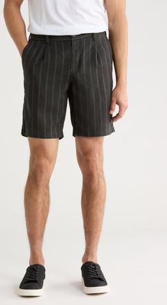 Tommy Bahama Isla Sands Pleated Stripe Linen Blend Shorts in Fog Grey at Nordstrom, Size Xx-Large