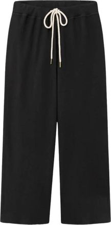 The Great. Wide Leg Cropped Sweatpant - Dames - Vrijetijds broeken - Zwart - XS - Katoen - Broeken