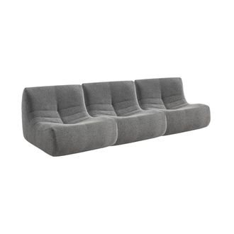 Sweeek Sof&aacute; modular en borreguito texturizado, 3 plazas, gris