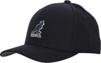 Kangol Zwarte wollen Flexfit gebogen klep pet - Heren - Petten - Zwart - L/Xl - Wol - Accessoires