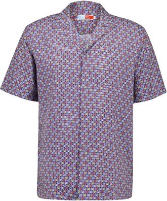 Orlebar Brown Blauwe Whitsun Mini Maitan Shirt - Heren - Korte mouwen Overhemden - Veelkleurig - S - Overhemden