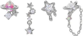 Girls Crew Lunar Dreams Set of 4 Stud Earrings in Silver at Nordstrom