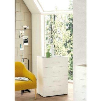 Dmora Cajones Primula, Cajonera Con 4 Cajones Para Dormitorio, Mueble Multiusos Para Oficina O Estudio, Cm 60x41h87, Blanco, Con Embalaje Reforzado - Dmora
