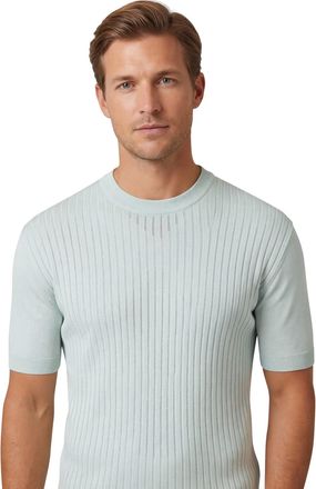 HUGO BOSS Boss Ajordino korte mouw T-shirt lichtblauw structuur normale fit