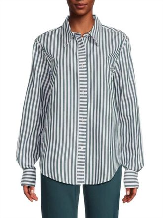 Solid & Striped The Lauren Shirt In Green-White