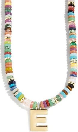 BaubleBar Marcella Initial Necklace in Gold - E at Nordstrom