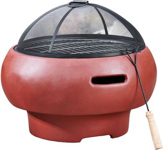 Teamson Home Jardín, Brasero de Leña Pequeño, Hoguera para Leña Al Aire Libre, Meubles De Exterior, Chimenea, Calentador De Hoguera, Quemador de Leña con