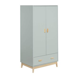 Mobili Rebecca Mobili Rebecca - Armadio Kala 175x80x55 Mdf Pino Verde Acqua Marrone Scandinavo Da Montare