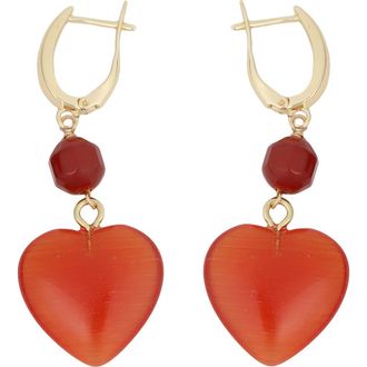 Panacea Stone Heart Drop Earrings in Orange at Nordstrom Rack