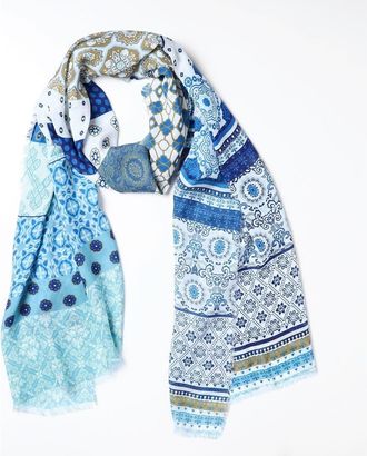 Vismaya Santorini Patterned Wrap in Blue Multi at Nordstrom