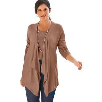 Jessica London Flyaway Cardigan in Creamy Mocha at Nordstrom, Size Medium