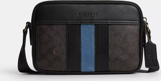 Coach Graham Crossbody Bag In Signature Canvas With Varsity Stripe