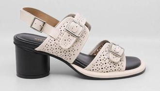 All Black Womens Triple Buckle Lady Sandals In White