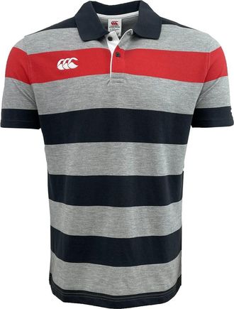 Canterbury Of New Zealand Mens Engineered Stripe Polo Shirt (Silver) - Size X-Large
