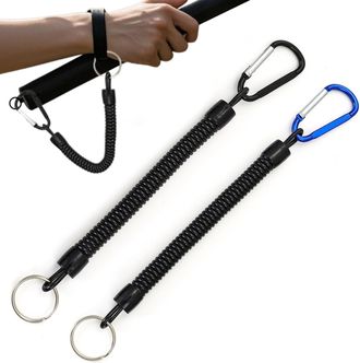 Generic Stretchy Spiral Keyring, 2 Pcs, Spiral Keyring with Color Carabiner, Retractable Keychain, Spiral Coil Spring Key Chain, Retractable Spring Key Holder