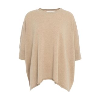 MVM Round-neck Knitwear, female, Beige, ONE SIZE, Daino Oversized Jumper