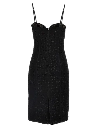 Rotate Sequin-Embellished Boucl&eacute; Dress - Black
