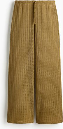 H&M Gerippte Kordelzughose - Yellow