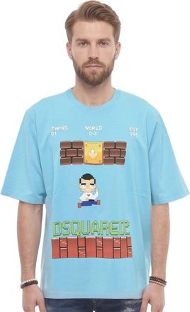 Dsquared2 Sky Blue Graphic T-Shirt