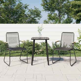 vidaXL Sillas De Jard&iacute;n 2 Unidades Rat&aacute;n Pvc Negro 58x59x85,5 Cm Vidaxl