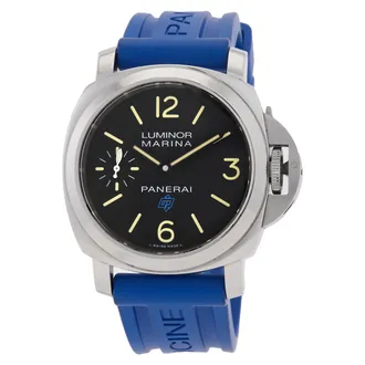Officine Panerai Pre-owned Panerai Luminor Marina Hand Wind Black Dial Mens Watch PAM00777