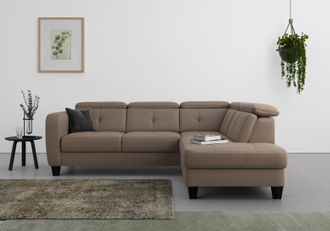 Sit&more Ecksofa »Belluci L-Form« inklusive Federkern, wahlweise mit Bettfunktion und Bettkasten