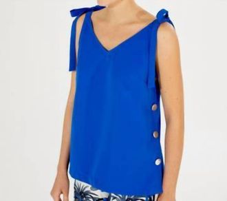 Vilagallo Miranda Shirt In Blue Crepe