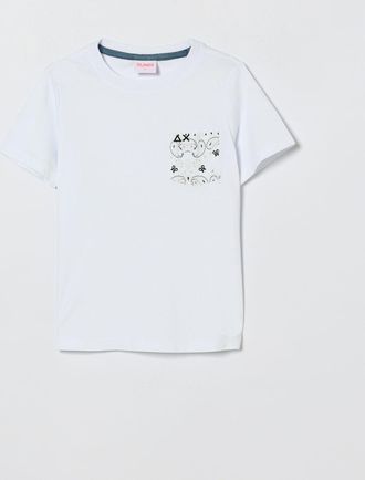 Sun 68 T-shirt in cotone con tasca a toppa Sun68