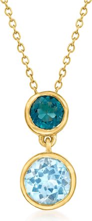Ross-Simons London and Sky Blue Topaz Pendant Necklace in 18kt Gold Over Sterling