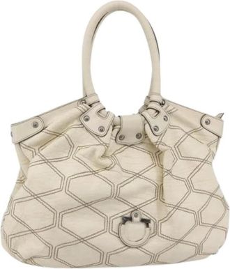 Ferragamo Pre-owned Handbags, female, White, Size: ONE SIZE Pre-owned Leather Tote