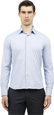 Roberto Ricci Design Jacquard Oxford Overhemd - Heren - Zakelijke Overhemden - Blauw - S - Katoen - Overhemden