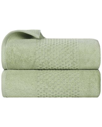 Superior Set Of 2 Playa Zero Twist Cotton Medium Weight Solid Waffle Textured Bath Towels