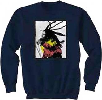 Bob Marley Mens Dread Flip Crewneck Sweatshirt In Navy